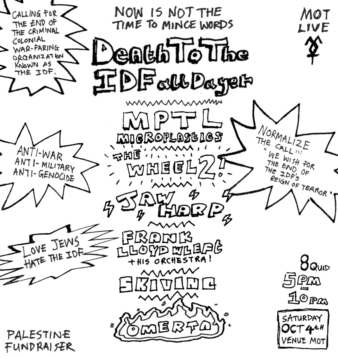 ‘Death to the IDF’ all-dayer at Venue MOT